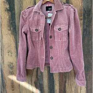 NWT KUT FROM THE KLOTH KYRA CORDUROY TRUCKER JACKET IN ROSE, SMALL